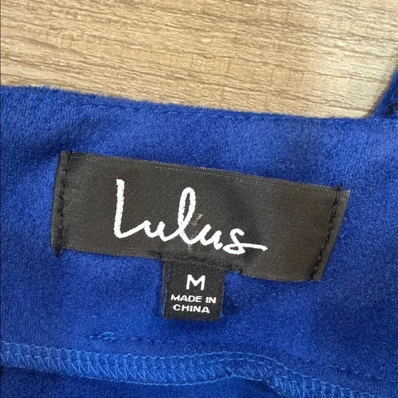 Lulu’s Royal Blue Faux Suede Sleeveless Dress, Size Medium - Picture 2 of 5